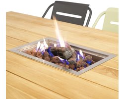 Cosi - Inbouwbrander - Cosiburner - Fire Pit - Gashaard - Vuurtafel - Sfeerhaard - Tafelhaard - Vuurtafel Maken - 40x40x16.5cm - Voor Binnen en Buiten - CosiFires - RVS