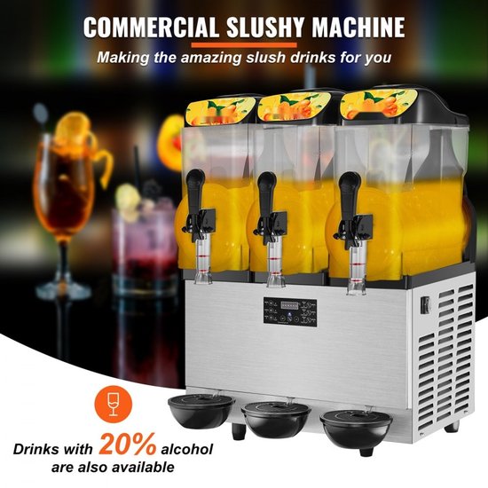 Slushmachine - Professionele Margarita/Granita Machine - 36 L Enkele Kom - 1100 W - Roestvrij Staal - Bevroren Dranken & Smoothies — afbeelding 5