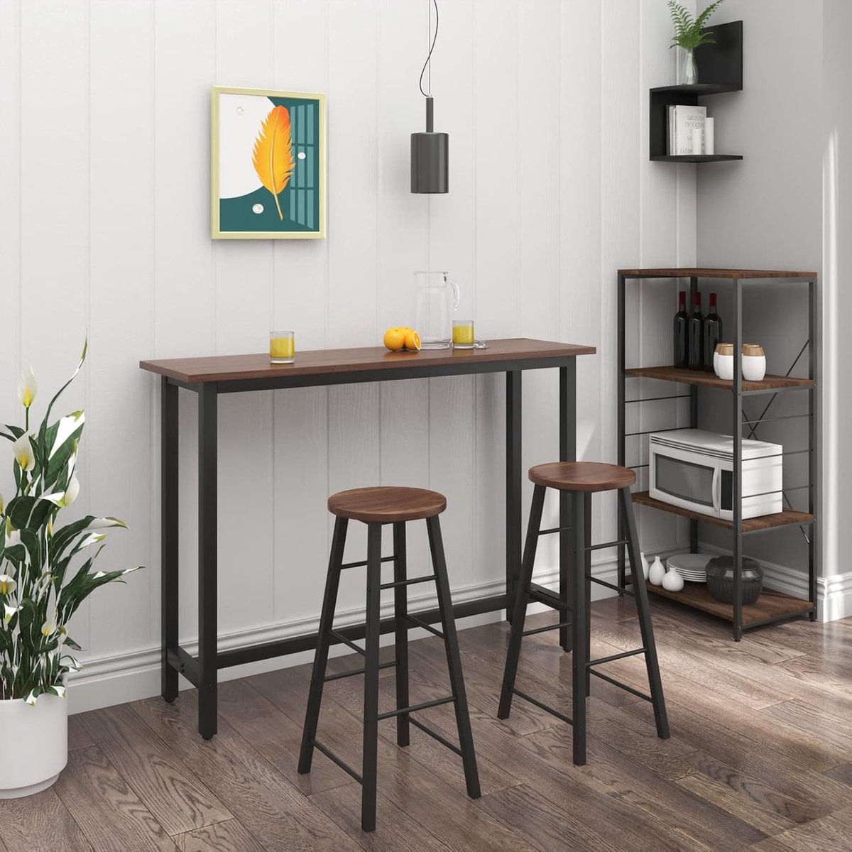 Set van 2 Design Barkrukken met Rugleuning - industrieel 30x30x71 cm – houten - Medahomestore