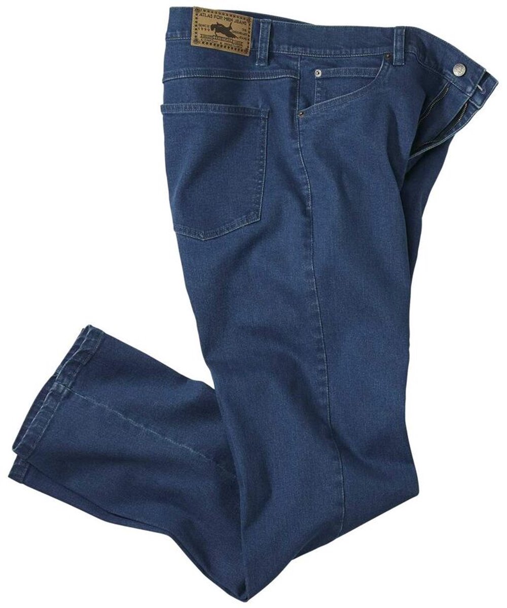 ATLAS FOR MEN - Blauwe regular stretch jeans - Heren - Verkrijgbaar in grote maten - W28
