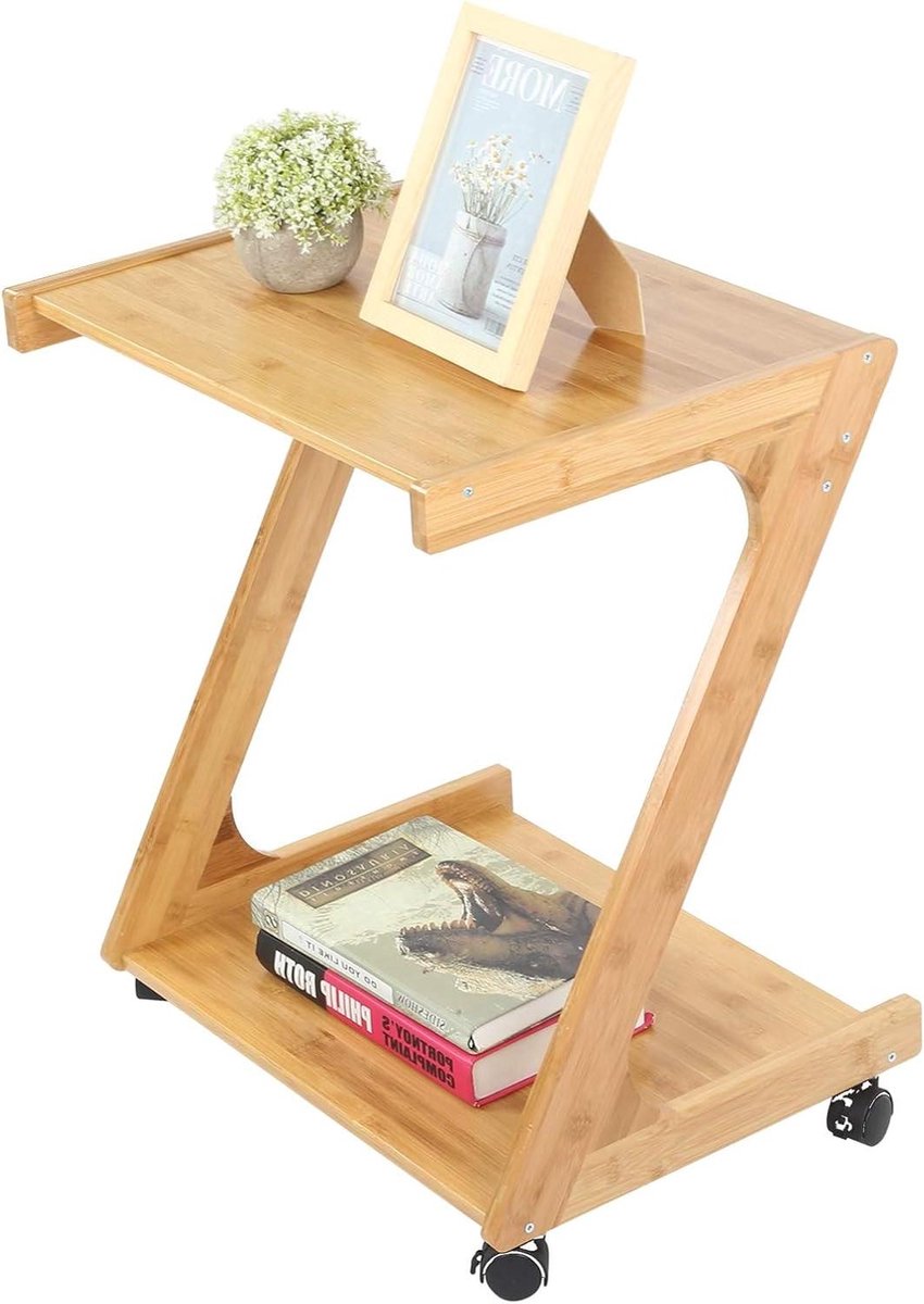 EGoods - Verplaatsbare Rolling Side Table voor Bank Woonkamer Slaapkamer Decoratie