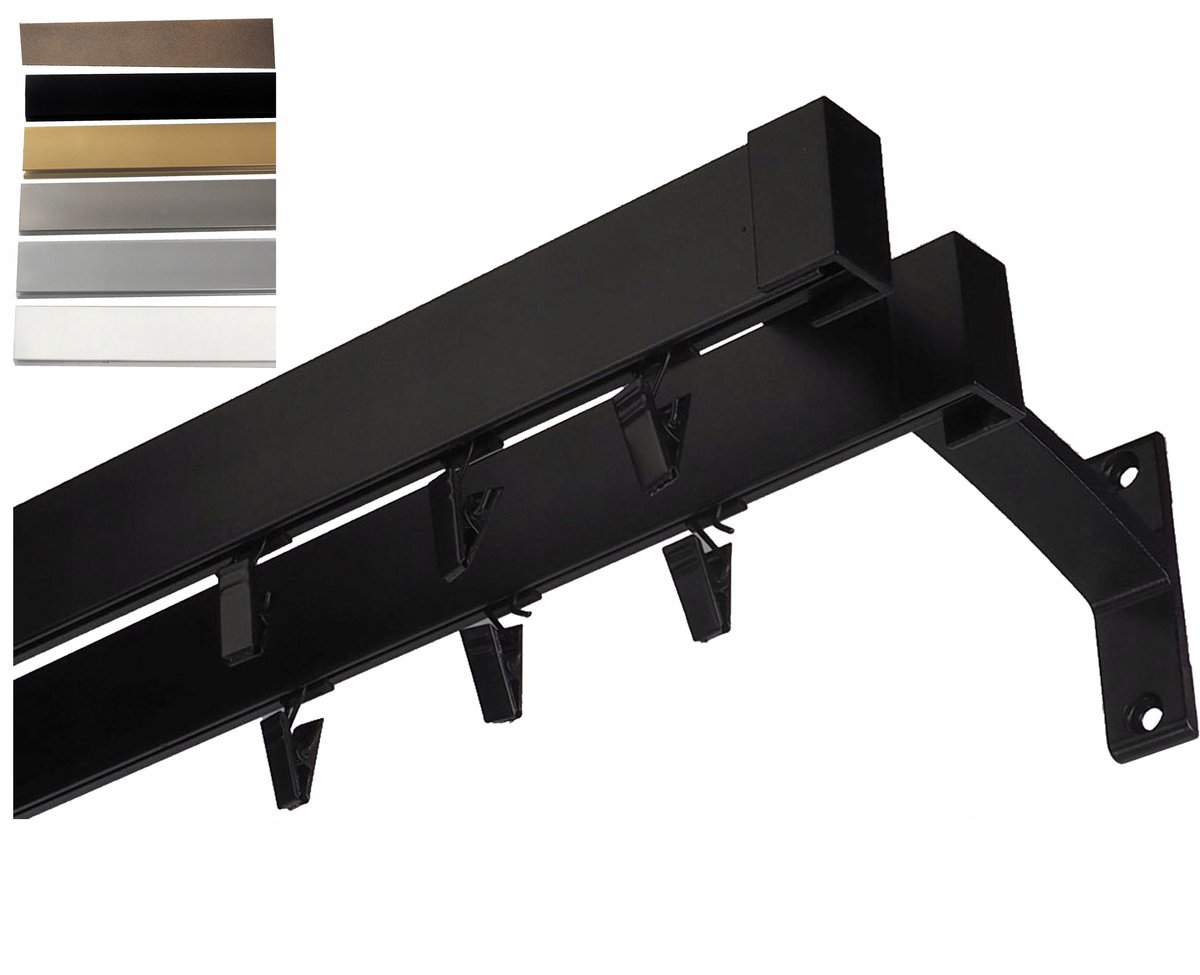 Dubbele aluminium gordijnrail 150cm - Wand-/plafondmontage
