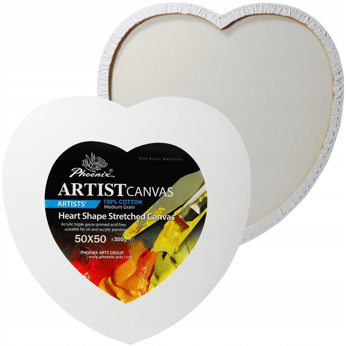 Phoenix Hart Schilderdoek - 50cm Canvas Hartvormig