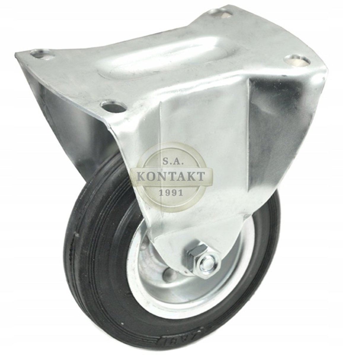 Vast Wiel Metaal-Rubber 125mm met Vaste Behuizing