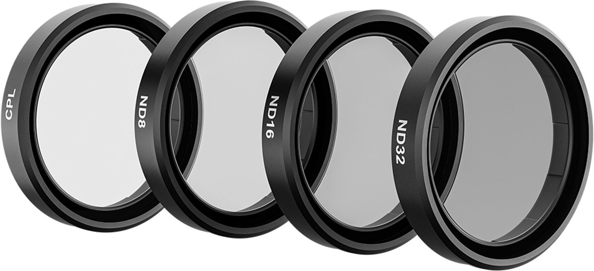 Telesin CPL+ND8/16/32 Lens Filter Kit - Geschikt voor DJI Osmo Action 3 & 4 - 4-delige Set - Polarisatie & Neutral Density Filters - Optisch Glas