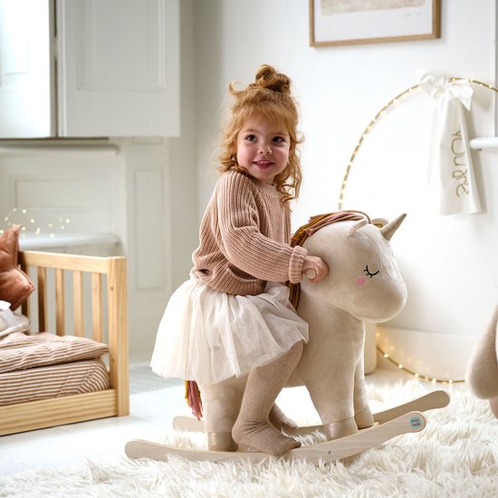 Petite Amélie Hobbelpaard Eenhoorn 'Lara' – Schommelstoel voor Baby – Hobbeldier voor een Wereld vol Magie & Fantasie - Vanaf 1 Jaar