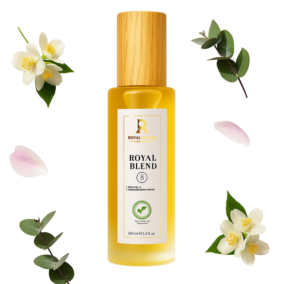 RNC. - Royal Blend 8 - Haargroei olie 100ml – Stimuleert Haargroei & Versterkt Wortels – Natuurlijke Blend met Castor olie, Rozemarijn olie, Jojoba olie & Aloë Vera – Voedende Anti-Breuk Behandeling voor Voller, Gezond Haar