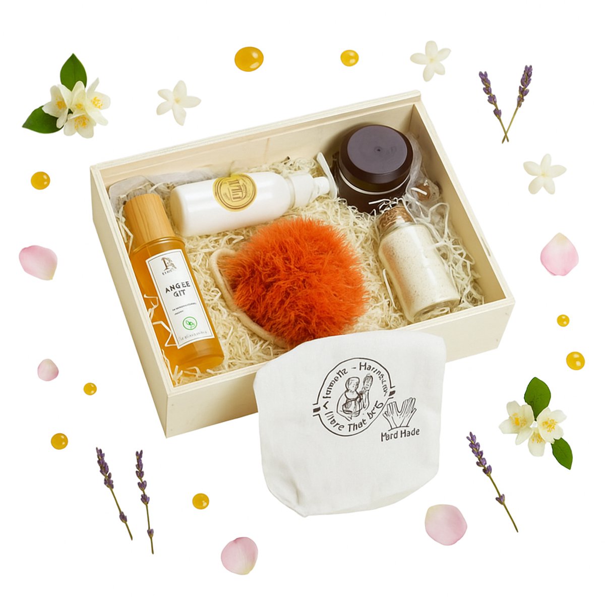 RNCosmetics – Saffraan Melk Luxe Giftset – Cadeau - Cadeauset - 100% Natuurlijk - Biologisch - Hydraterende Verzorgingsbox met Saffraan, Kamelenmelk, Arganolie, Sheaboter & Badzout – Regenererende Huidverzorging voor een Stralende Teint -