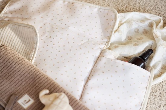 Jollein Verschoonmatjes met Opbergvakken - Cloudy Rib - Milky Coffee — afbeelding 3