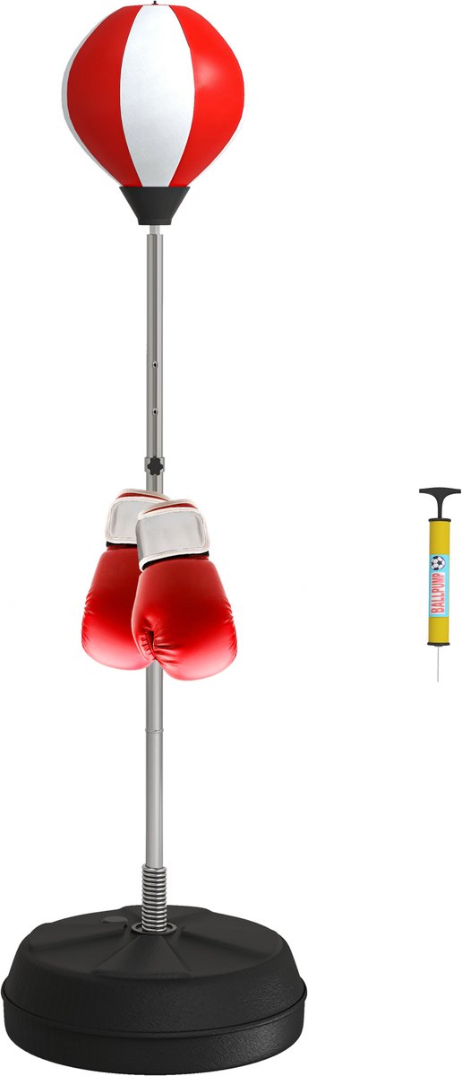 HOMCOM Bokszakset - Staal - 43x43x144cm - Rood en Wit