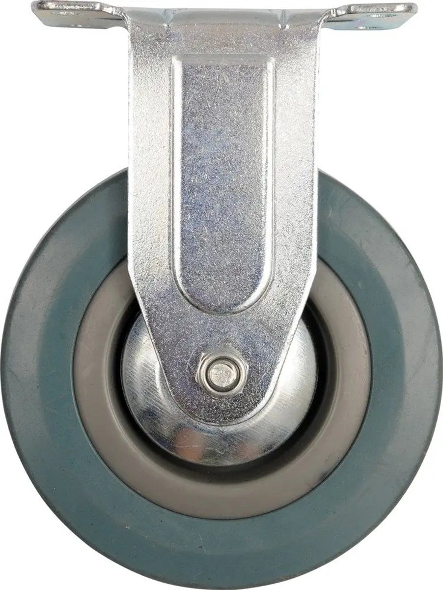 Vast wiel met grijze rubber 50mm, 20kg draagvermogen