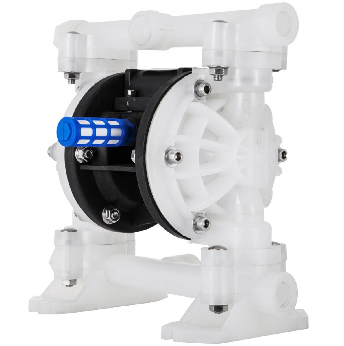 Dubbelmembraanpomp - Pneumatisch - Aansluiting 1,27 cm - Debiet 33,3 l/min - Max. 8,3 bar - Polypropyleen - PTFE membraan - Voor petroleum, diesel en olie (lage viscositeit)