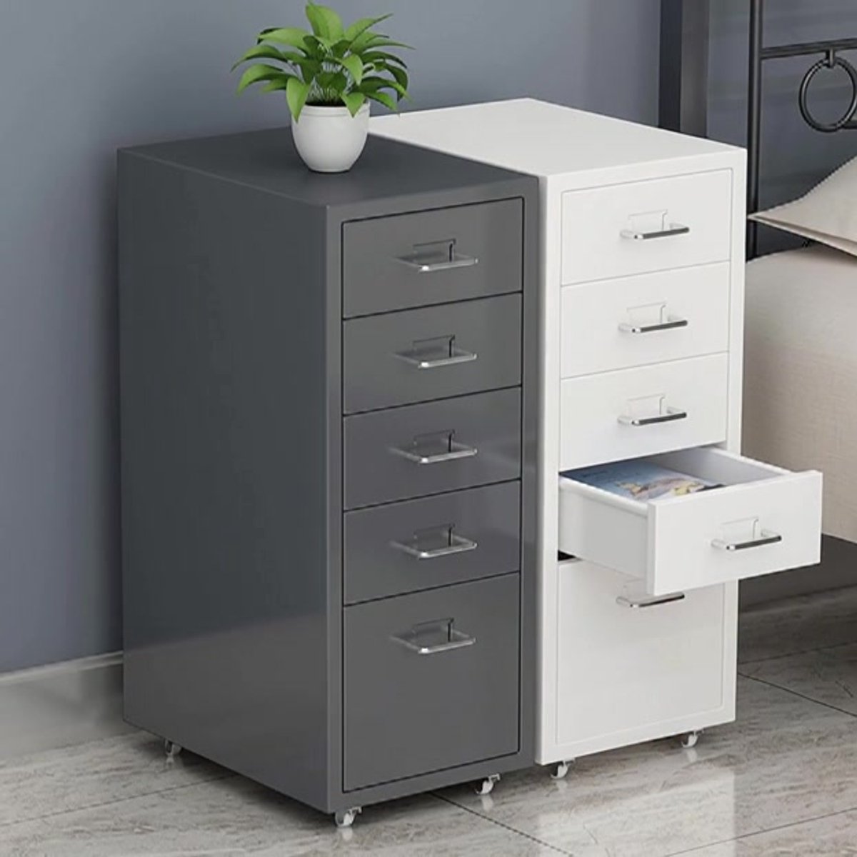Metalen Archiefkast Onder Bureau met 5 Lades – Mobiele Ladekast ...