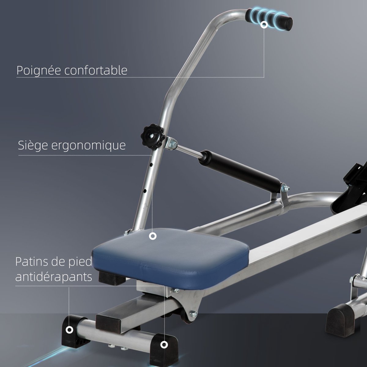 HOMCOM Roeitrainer - Staal - afbeelding 3