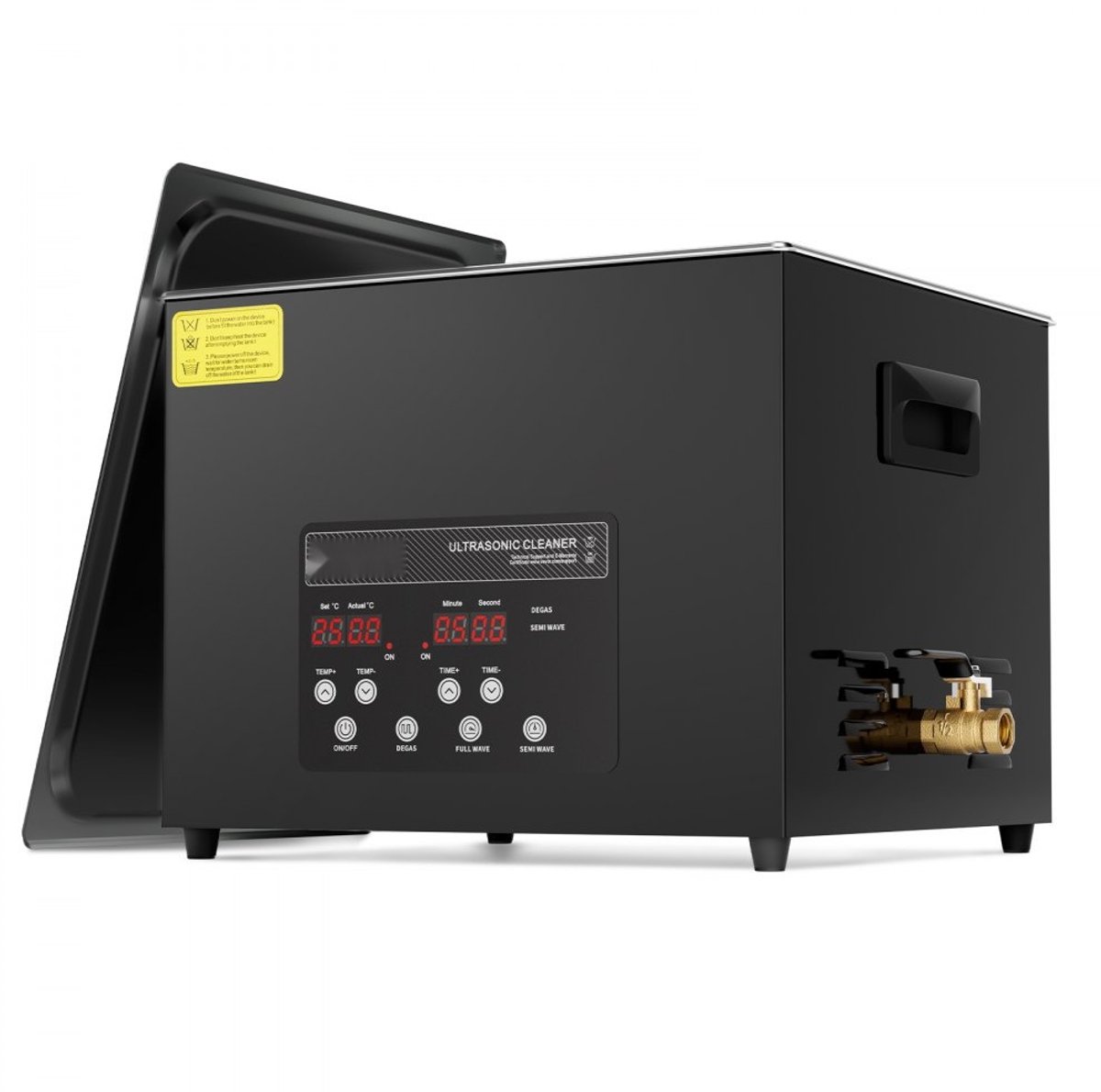Ultrasoon reiniger - Digitaal ultrasoonbad - Inhoud 1,5 L - Vermogen 360 W - Frequentie 40 kHz - Met verwarming en timer - Zachte modus - Industrieel