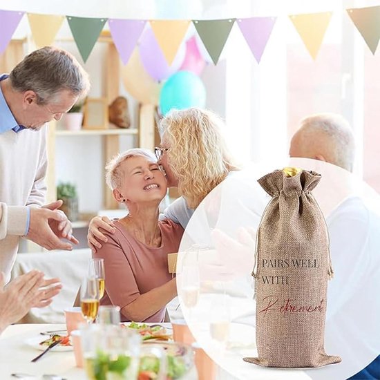 Cadeau voor de 40ste verjaardag man en vrouw, 2 stuks jute wijnzakken