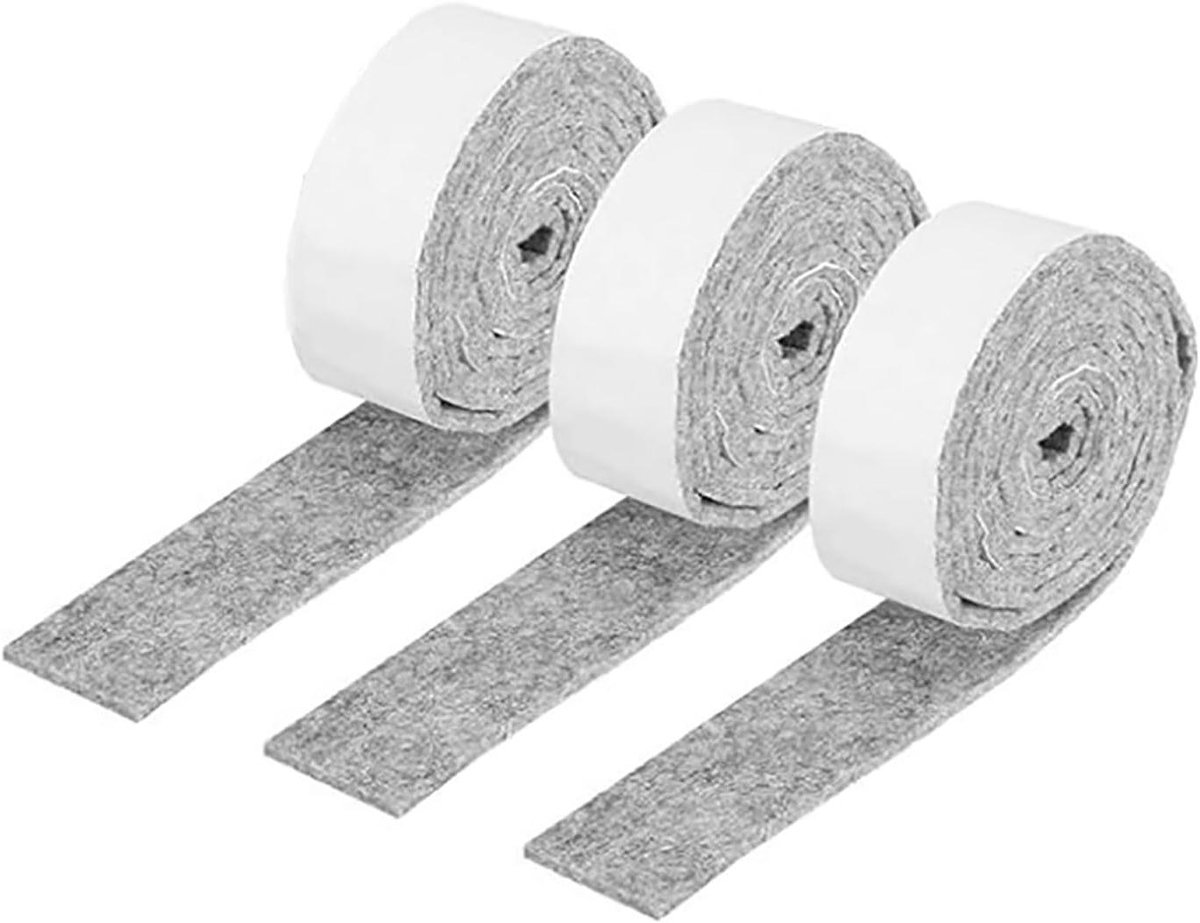 EGoods - Sterke zelfklevende viltglijders voor meubels - 3 rollen van 100 cm x 3 cm - dikte 3 mm
