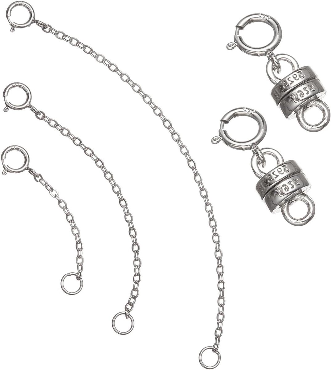 EGoods - Zilveren ketting extender met magnetische sluitingen voor sieraden uitbreiding