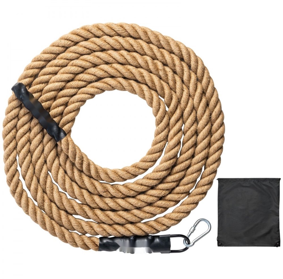 Klimtouw - Fitness Trainingstouw - Jute - Lengte 7,6 m - Diameter 38 mm - Voor Klimoefeningen En Krachttraining