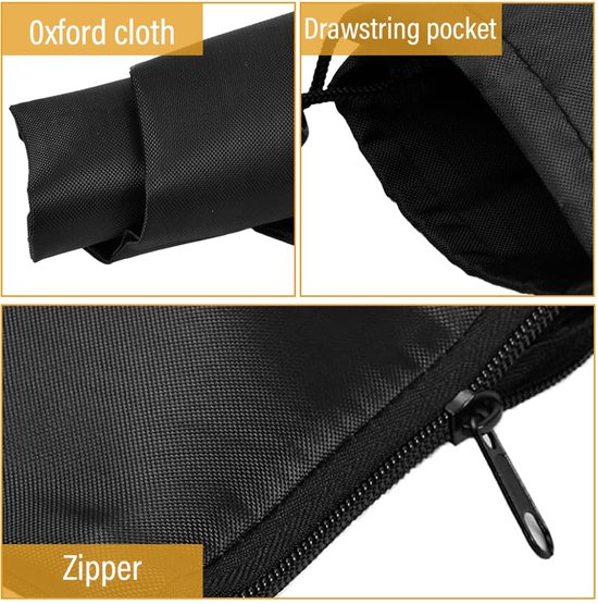 1 stuk - Bladblazer Opvangzak - Bladzuiger Accessoires - Universele Vervangende Opvangzak - voor Elektrische Bladblazers - met Rits en Trekkoord - 60×44cm - Zwart van Merkloos	 — afbeelding 4