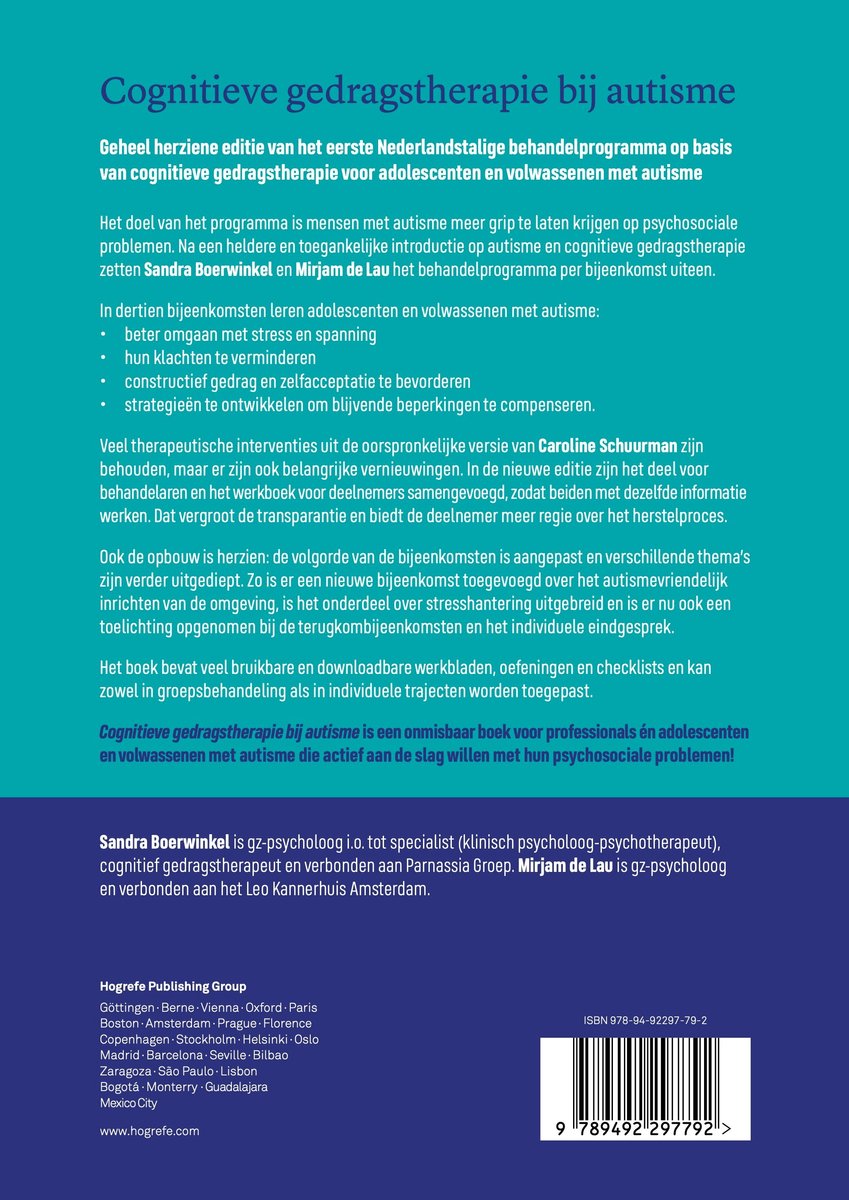 Cognitieve gedragstherapie bij autisme - back cover