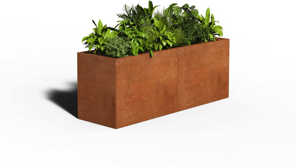 Cortenstaal Plantenbak Rechthoek | 160 x 50 x 60 | Zonder bodem