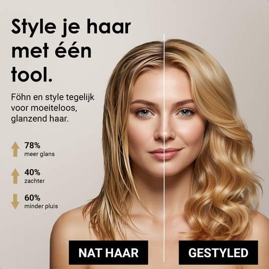 Navado Airstyler - Easystyler Pro - Föhnborstel & Krulborstel - Krultang 6 in 1 Multistyler - Hairwrap - Haarstyler voor alle haartypes