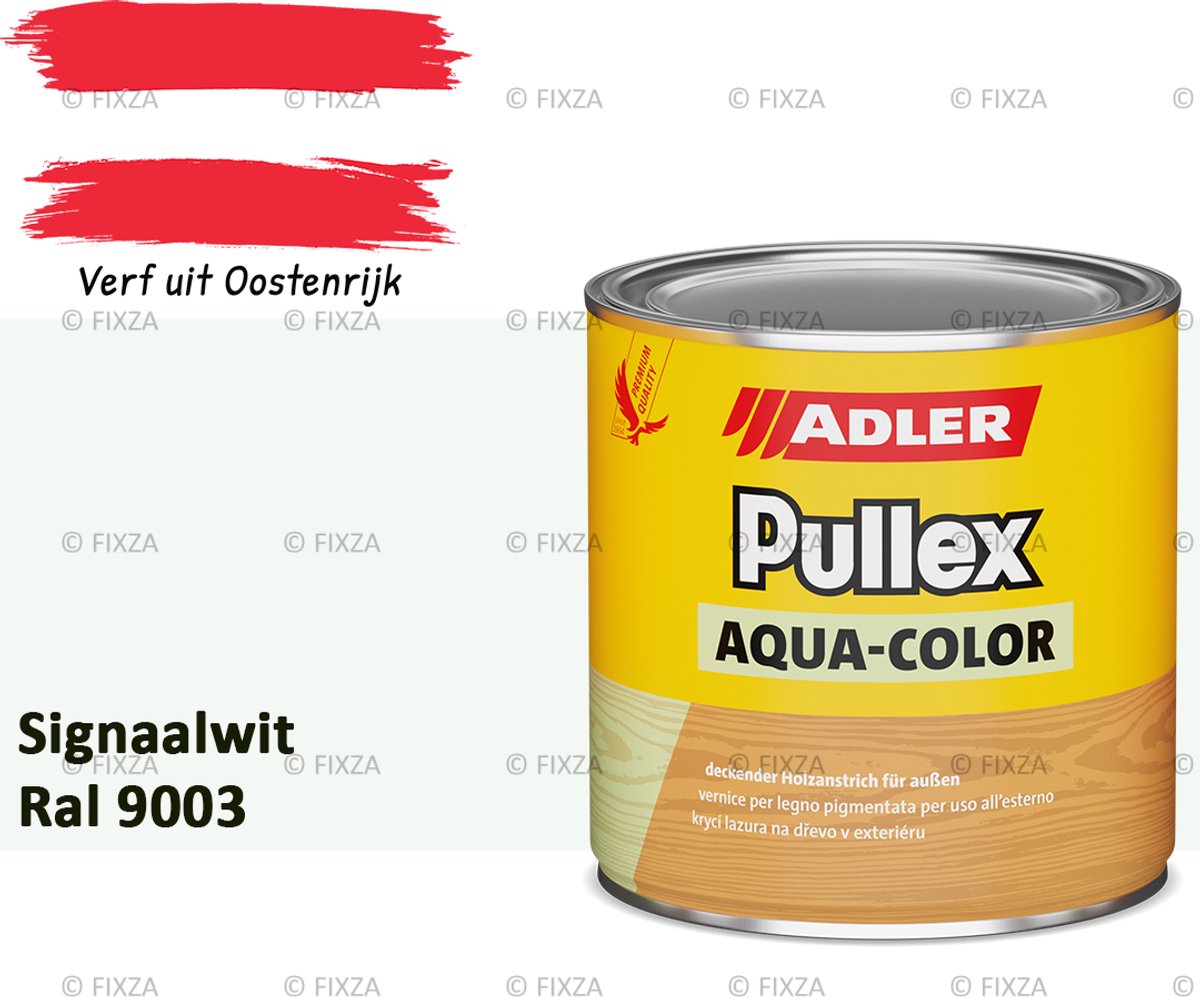 ADLER Pullex Aqua-Color Houtverf Buiten – Signaalwit – 0,75 Liter – Watergedragen houtbescherming voor Buitenhout – Beschermt tegen Schimmel en Algen