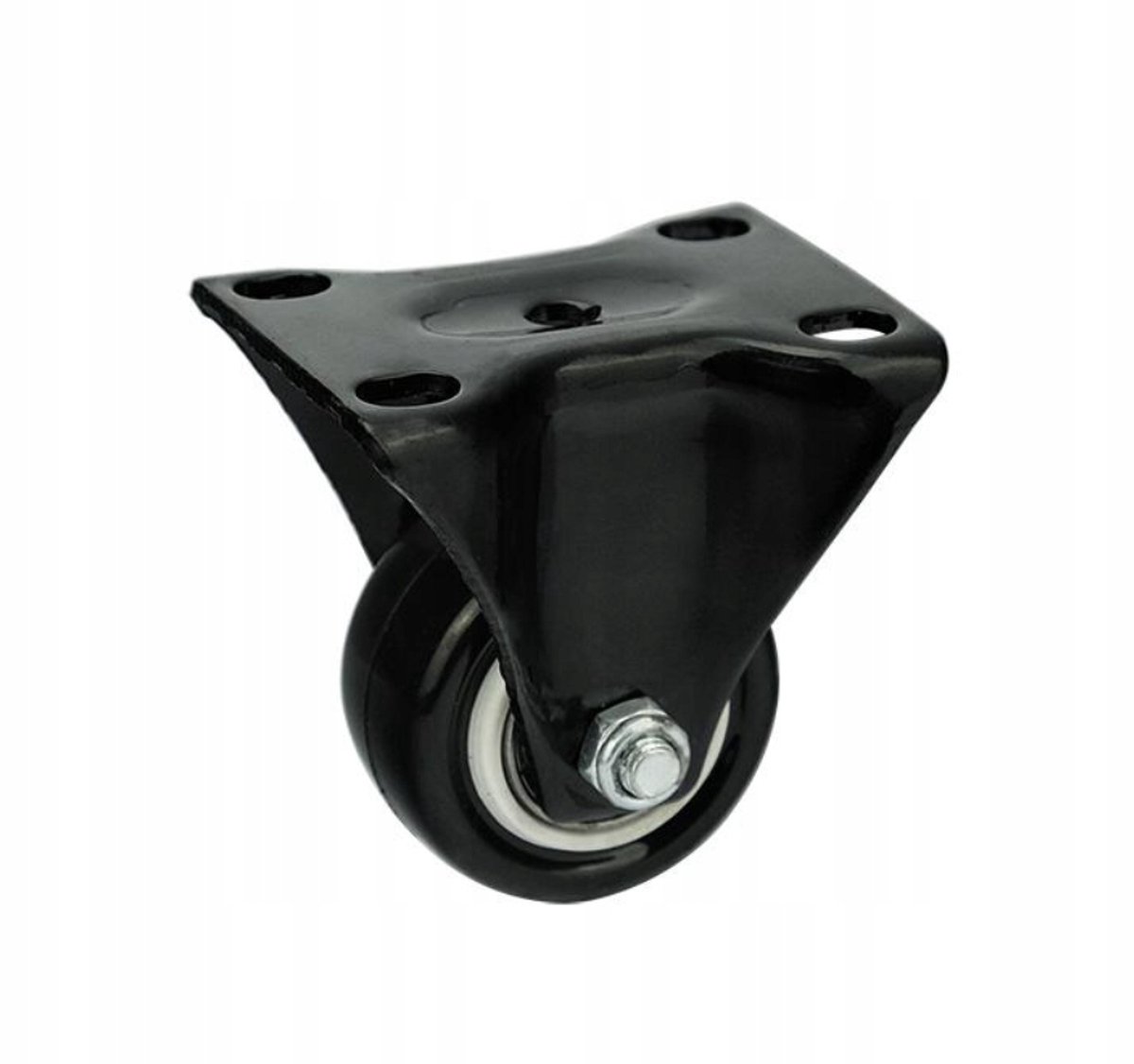 Zwart PVC Zwenkwiel 50mm, 40kg, Vaste Plaat voor Kasten & Rekken