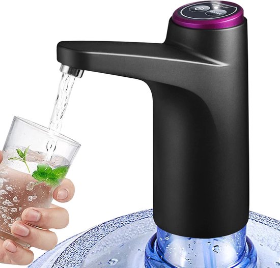 Pompe à eau Daity - Pompe à eau électrique - Zwart - Remplissage automatique - Rechargeable par USB - Pompe pour bouteille d'eau - Idéale pour la maison, le bureau, le camping et les voyages - Pompe à eau portable