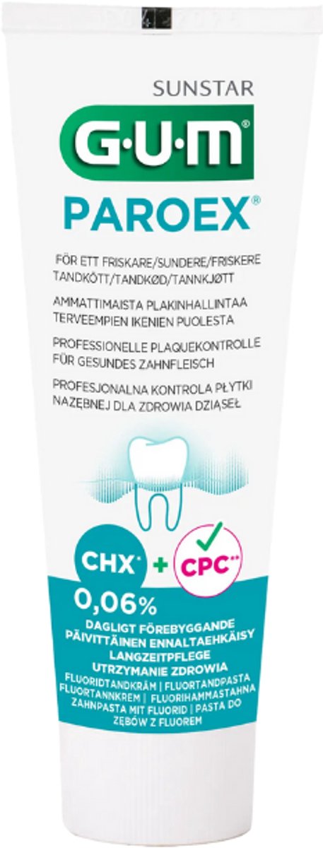 GUM – Paroex 0.06% CHX – Tandpasta Gel – Dagelijkse Tandvleesverzorging – Antibacterieel – 75 ml