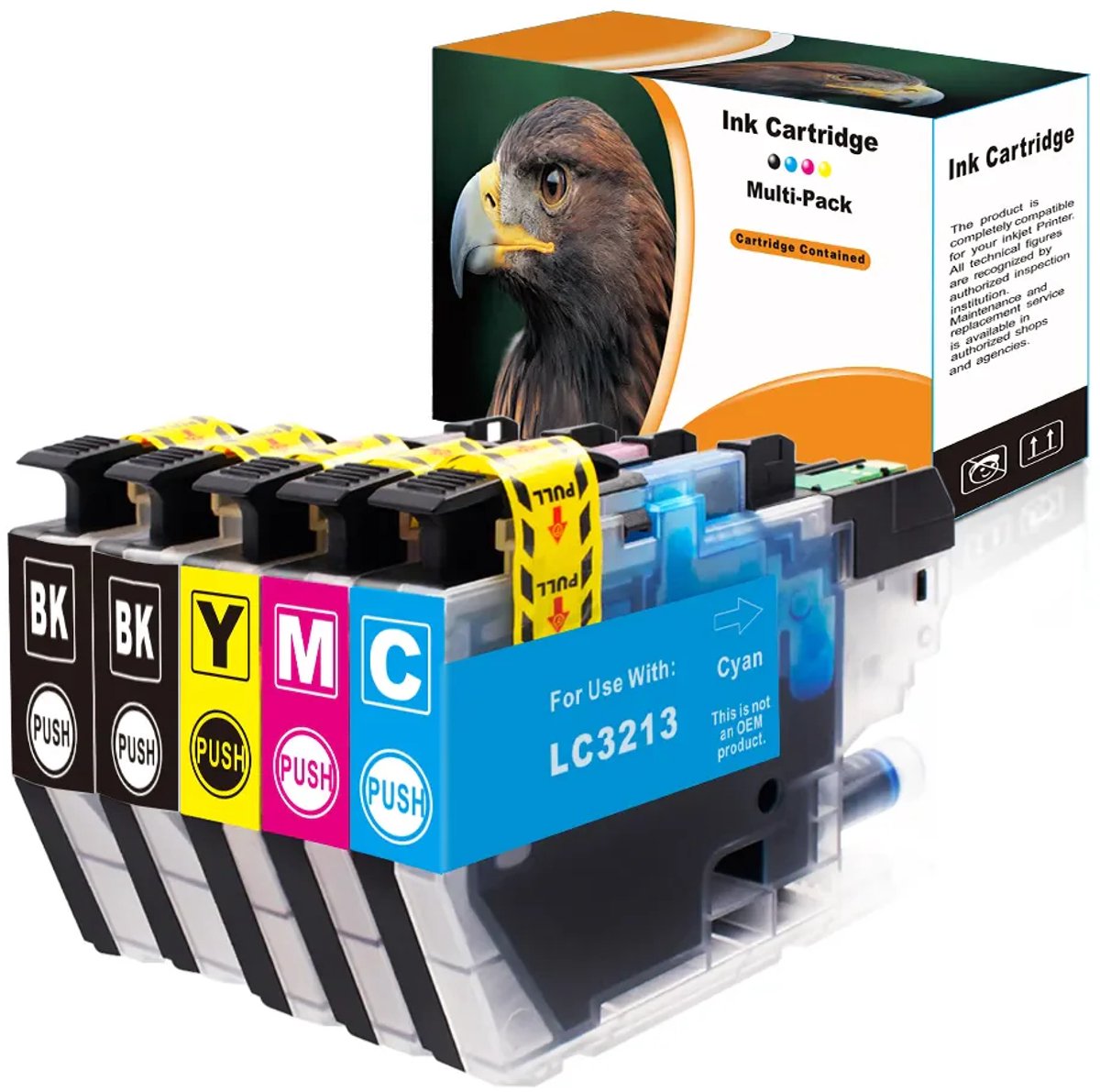 Brother LC-3213 XL multipack (huismerk) 5 stuks - 2x Zwart - 1x Blauw - 1x Rood - 1x Geel