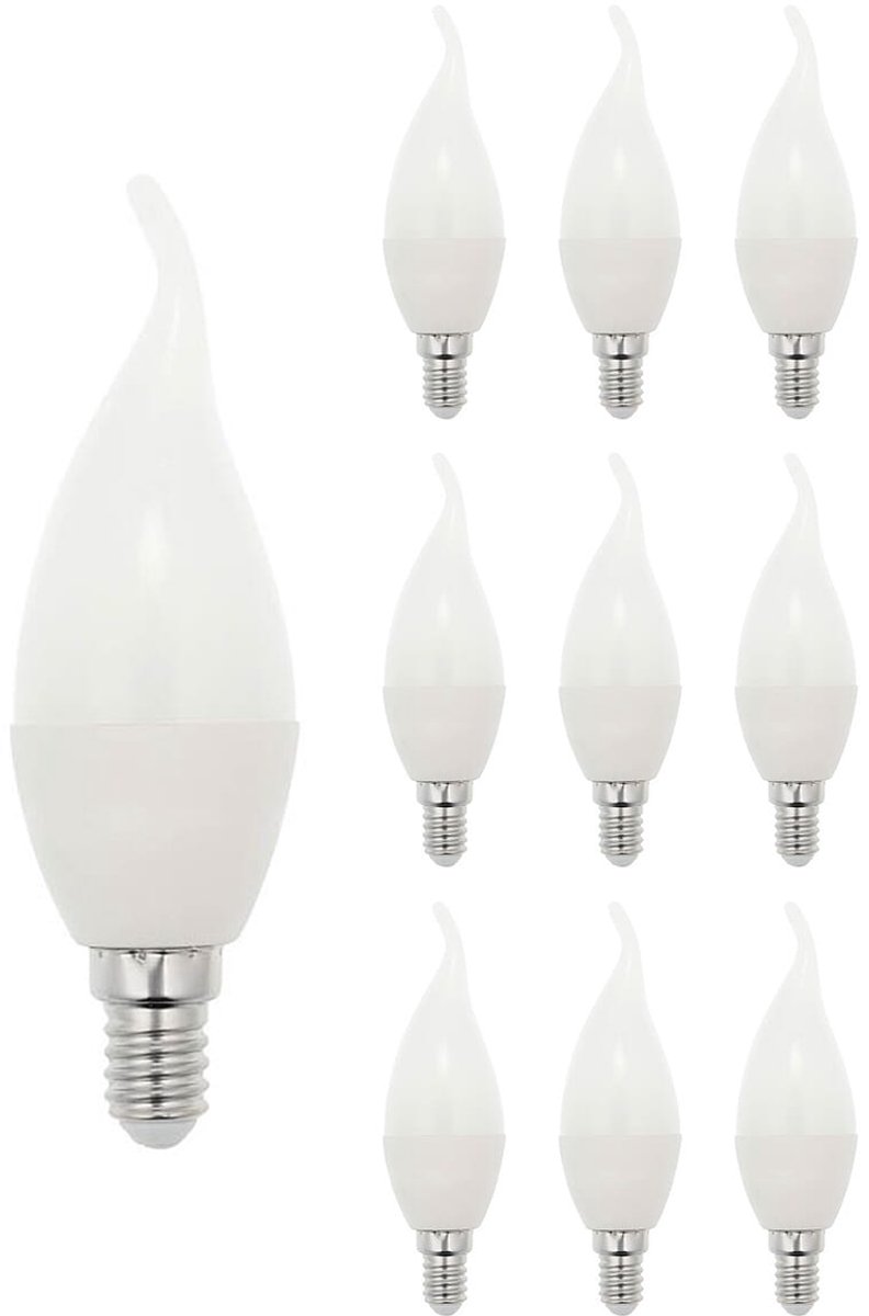 VITO LED Kaarslamp C37 E14 - 6.5W (vervangt 50W) - 520lm - 4000K - 220-240V - Ø37mm - Energiezuinig - 10 stuks