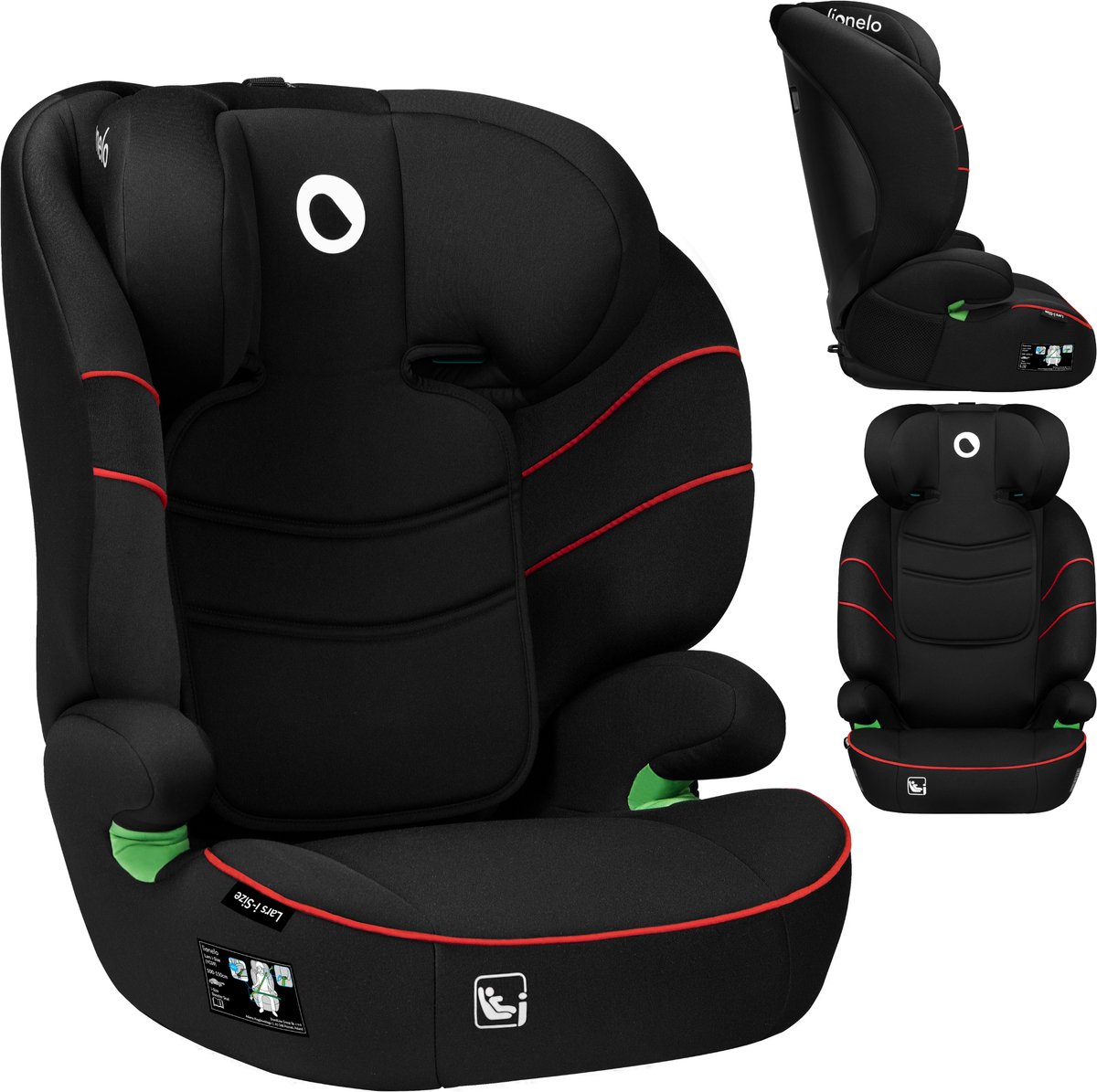 lionelo Autostoel Lars i-Size Sporty Black Red