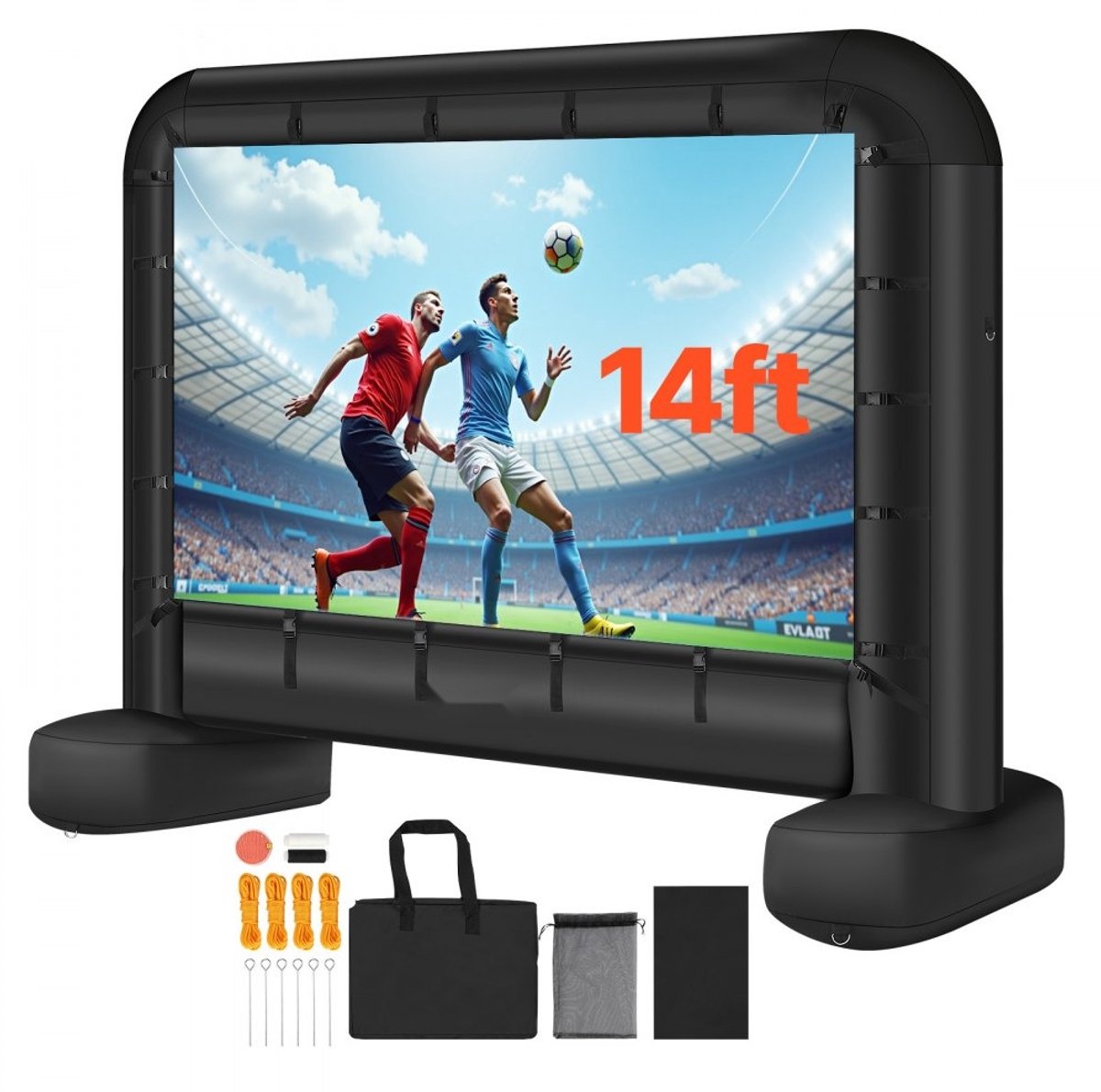 Opblaasbaar Filmscherm - Projectiescherm 16:9 - Afmetingen 328 x 130 x 251 cm - Stevig 600D Oxford Stof - Met Opbergtas - Voor Buiten/Thuisbioscoop