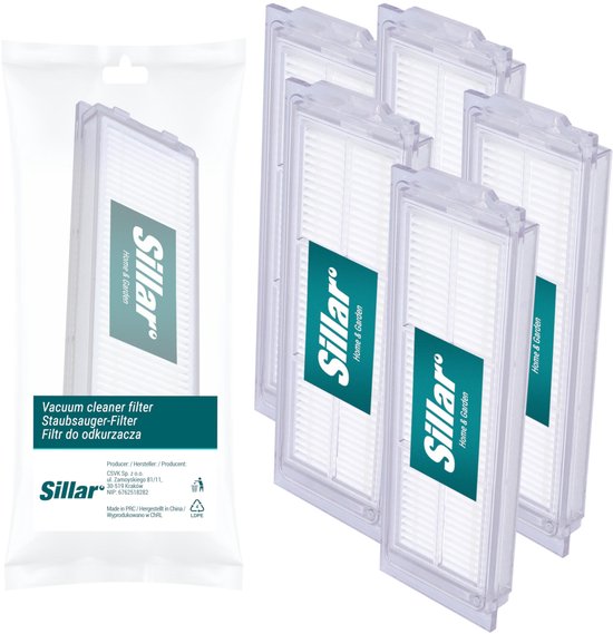 Sillar 5x stofzuigerfilters - luchtfilters voor Xiaomi robotstofzuiger - geschikt voor Xiaomi Mi Robot Vacuum Mop Pro Viomi V2 V3 SE - vervanging