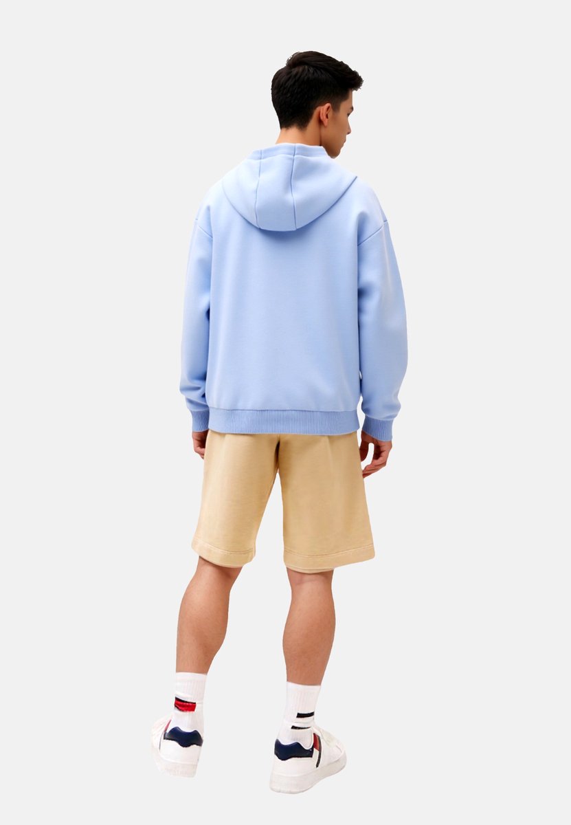 Hoodie Lacoste Kids Lcb Core Fleece Pullover Panorama Blauw