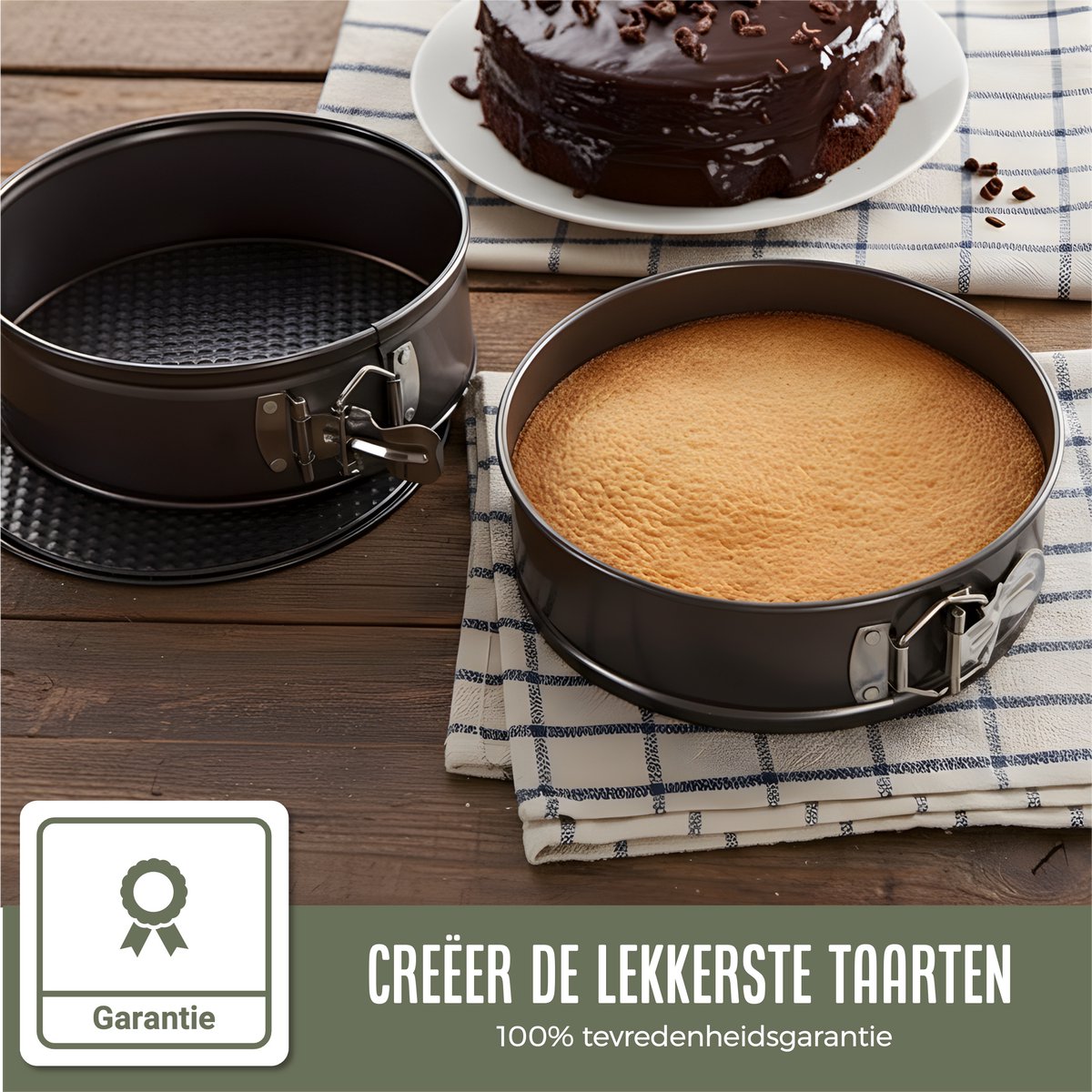 COOCK 6-delige Bakvorm Set - Springvorm - Taartvorm met Antiaanbaklaag - 12 tot 28 Cm Diameter -Cakevorm Incl. Deegschaper & E-Book – foto 3