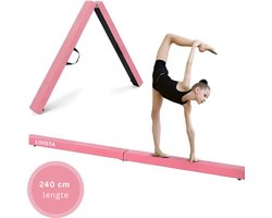 Livista Turnbalk - Voor thuis - Evenwichtsbalk - Balanstrainer - Balans speelgoed - Roze - 240 cm - Incl. draagtas - Thuis Turnen