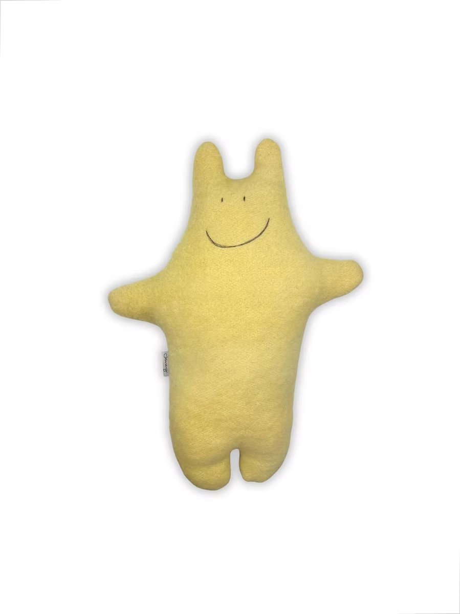 Duurzaam cadeau - Vintage knuffel - Hippo - Wollen deken - Zero waste - Geel