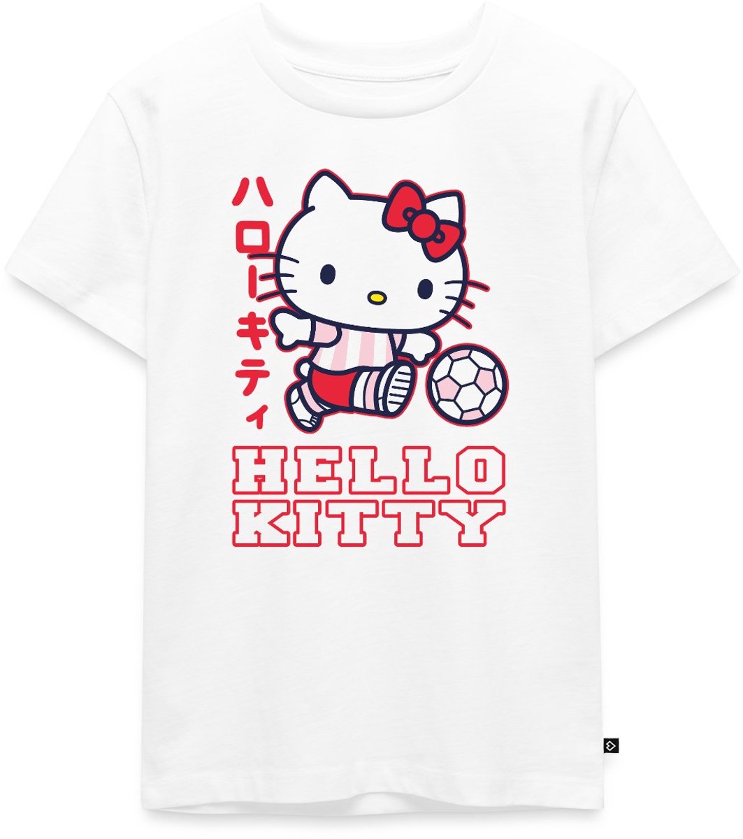 Hello Kitty Speelt Voetbal Premium T Shirt Kinderen