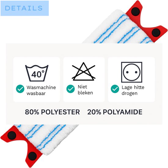 2x Mop pads adaptés au récurage Vileda Ultramax - recharge de chiffons de nettoyage