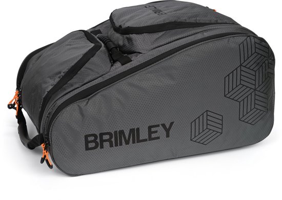 Brimley PRO Padeltas - Padelhoes - Hoogwaardig slijtvast materiaal - Ruimte voor meerdere rackets - Isolerend compartiment houdt eten/drinken koel – Met schoenenvak - Donkergrijs