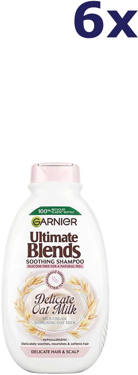 6x Garnier Ultimate Blends Oat Shampoo 400ml