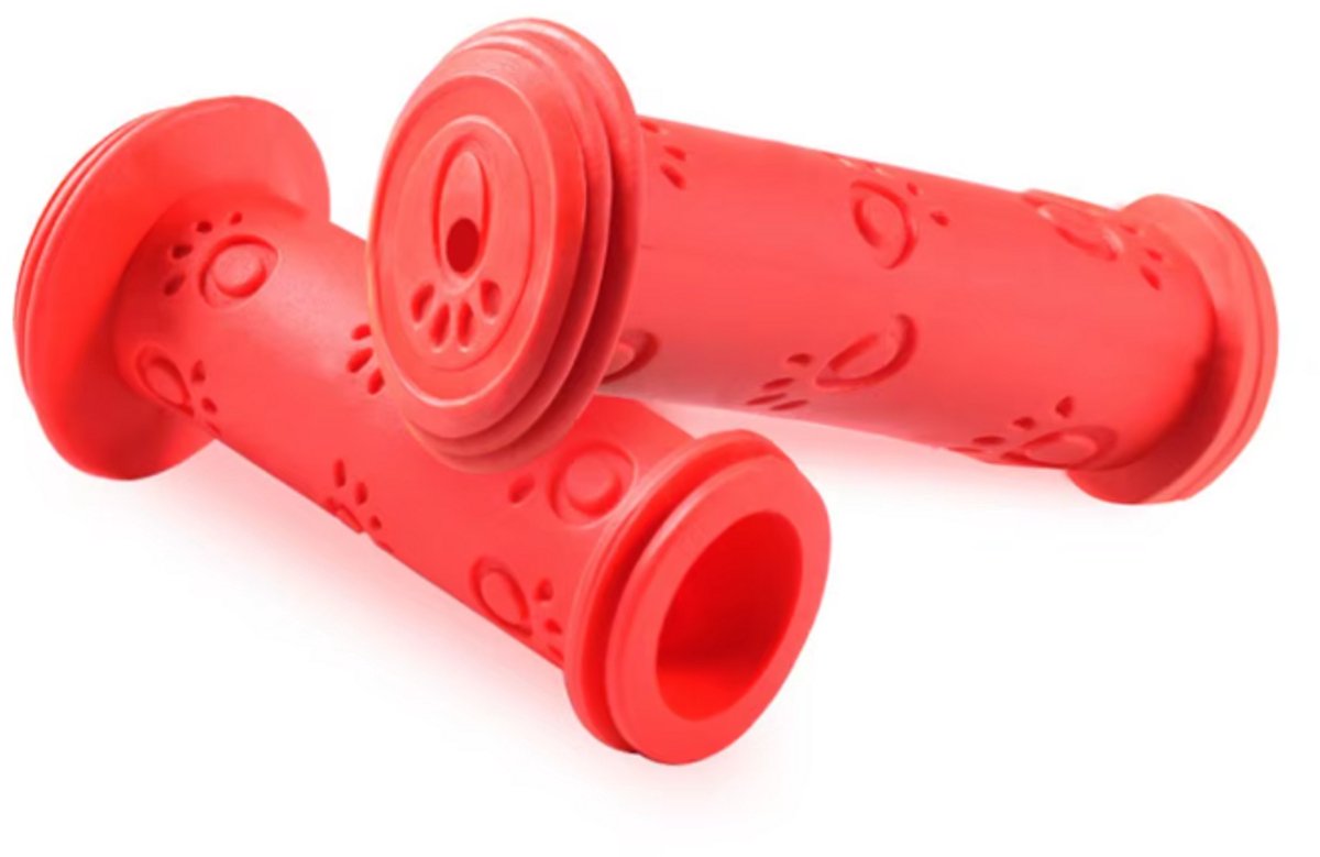 Rieba® Handvatten Kinderfiets 100mm - Fiets - Step - Binnen diameter 22mm - Kinderen - Rubber - Antislip - Rood