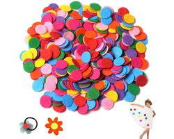 1000 Stusk - Vilt Lapjes - Vilten Knutselcirkels - Ø 2,5 cm - Vilt Knutselcirkels - Hobbyvilt - Diverse Kleuren - Mini Stof Cirkels - Voor doe-het-zelf naaien, handwerk, feest, bruiloft tafeldecoratie - Voor Naaldvilten Patchen Borduren Bloemen Maken