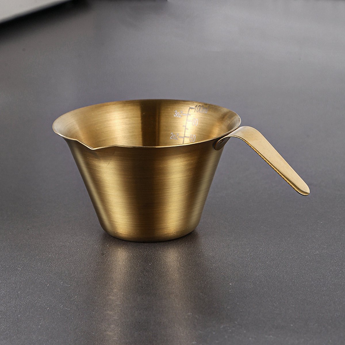 100 ml roestvrijstalen koffiemaatbeker met handvat - Goud