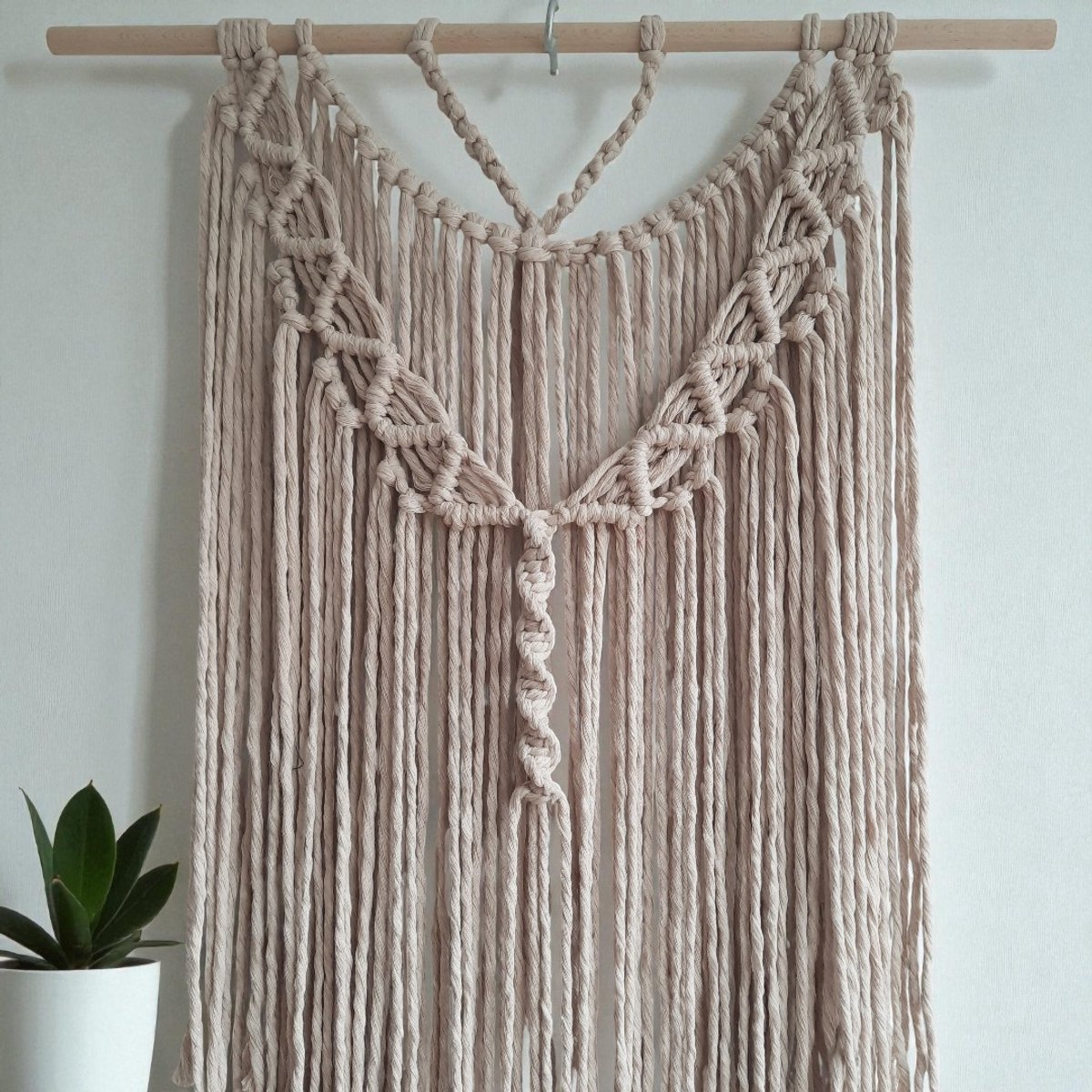 Cafuné Macramé Pakket – DIY Boho Wandkleed Beige 50×75 cm – Compleet Creatief Cadeau voor Vrouwen – Knutselset Volwassenen – Moederdag-Wanddecoratie — afbeelding 2