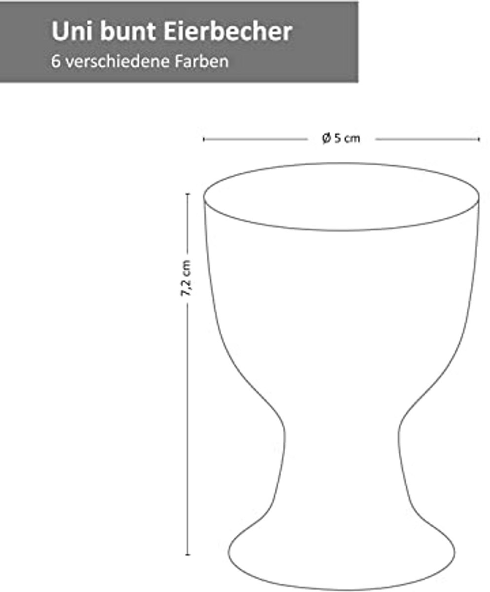 Kleurige set van 6 eierdopjes met voet - Vaatwasmachinebestendig voor een stijlvolle ontbijttafel