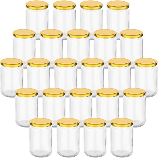 gouveo Set van 50 weckpotten 125 ml Helix met schroefdeksel zilver BS - kleine voorraadpotten met schroefdop TO53 - schroefpotten voor jam, honing, kruiden, zelfgemaakt (HEG125SBS